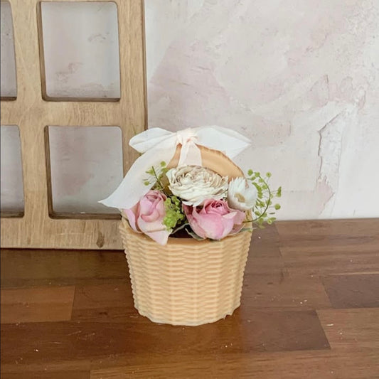 Round Flower Basket Candle Mold