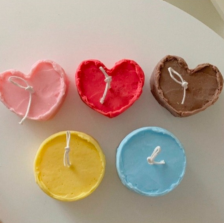 Round / Heart Cream Cake Candle Mold