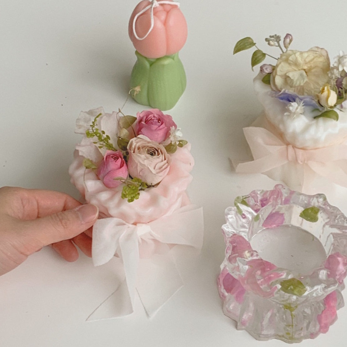 Round/Heart Flower Bouquet Candle Mold