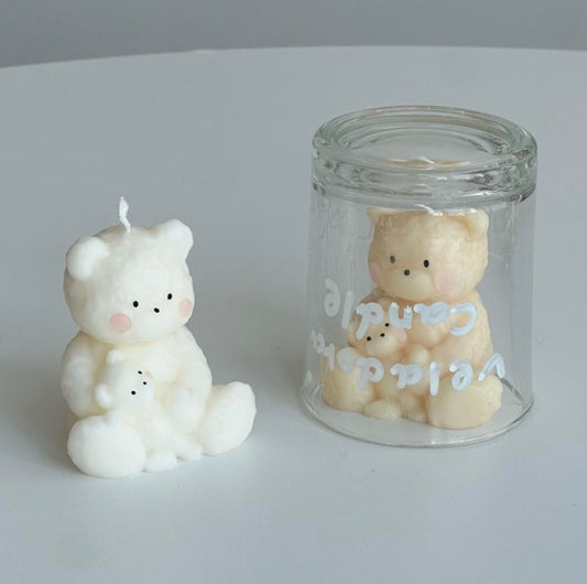 Large/Small Hug Bear Candle Mold