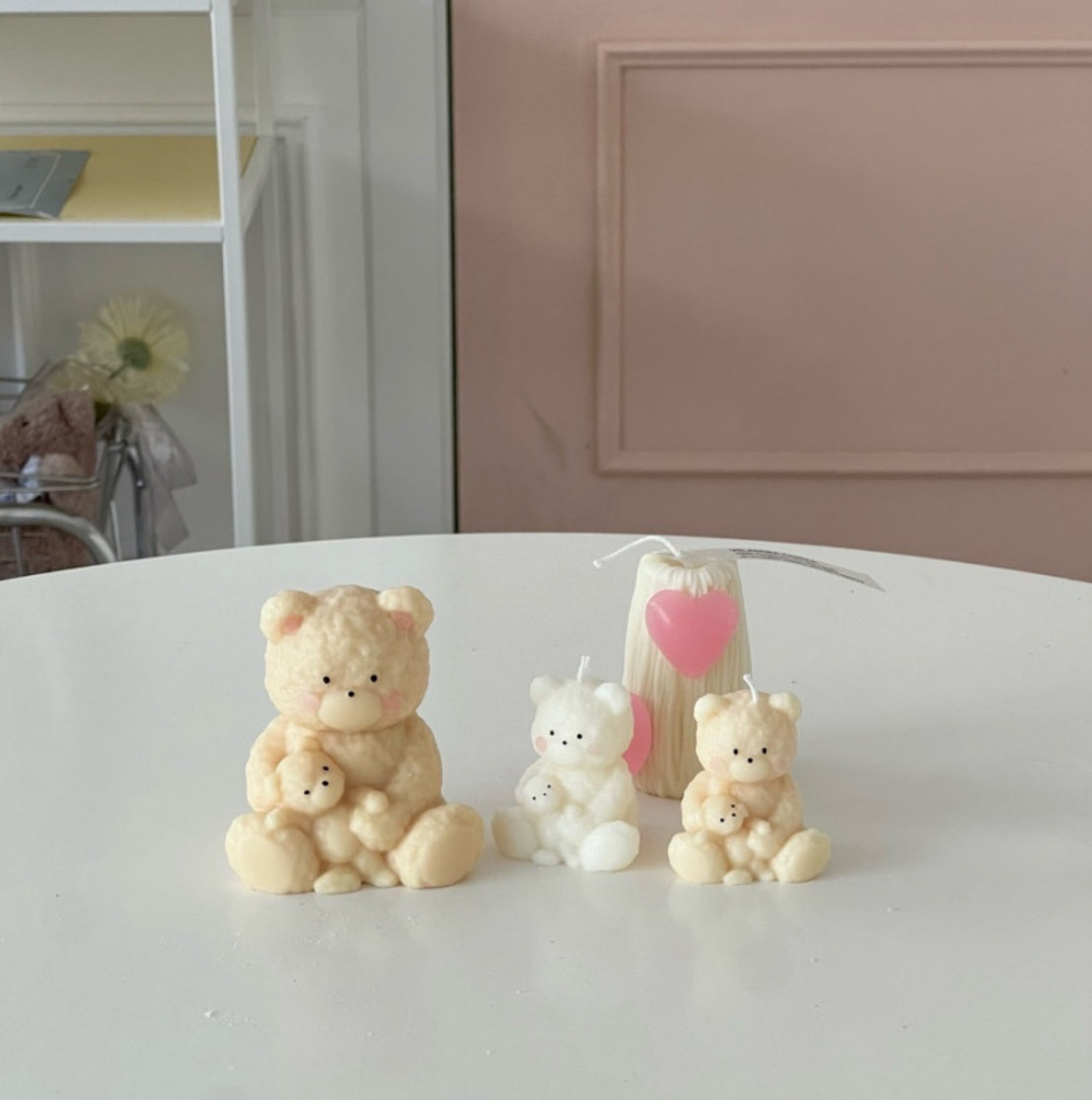 Large/Small Hug Bear Candle Mold
