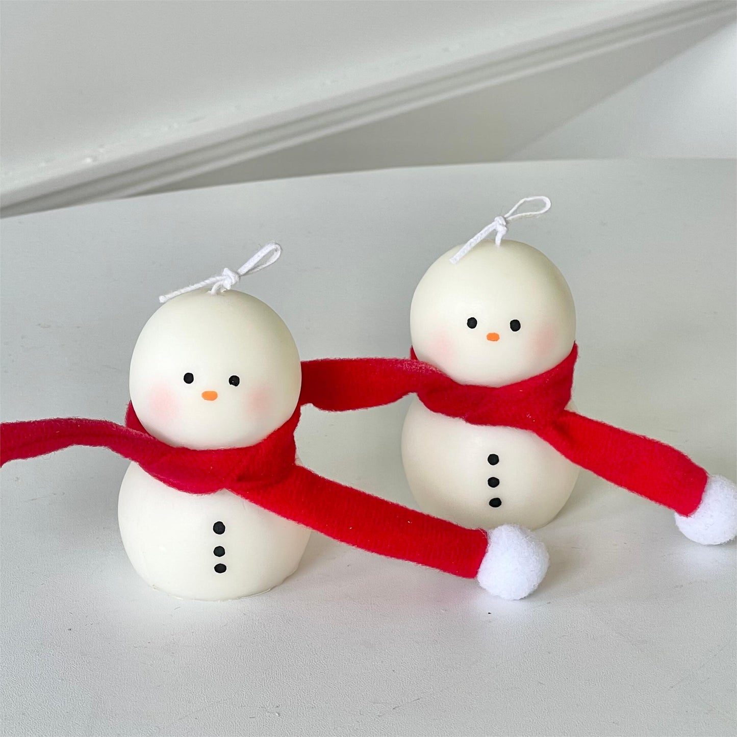 Handmade Scented Snowman Pillar Candle