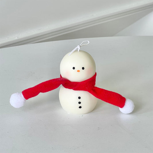 Handmade Scented Snowman Pillar Candle