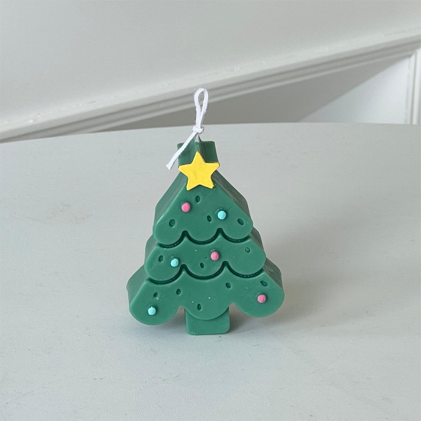 Handmade Scented Christmas Tree & Gingerbread man Pillar Candle