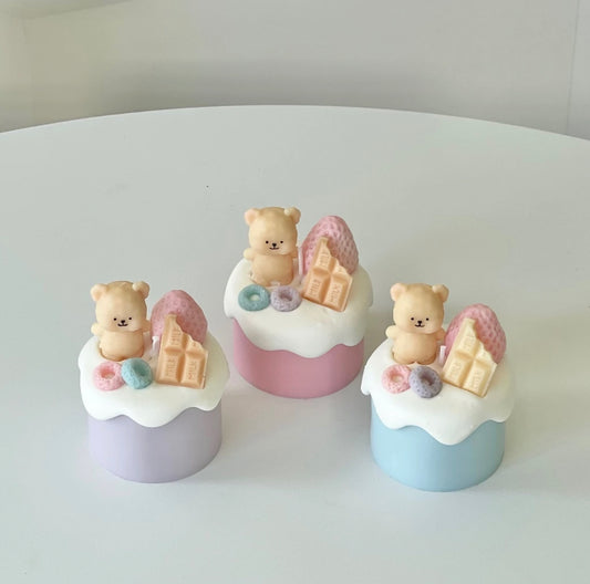 Handmade Scented Mini Bear Cake Candle