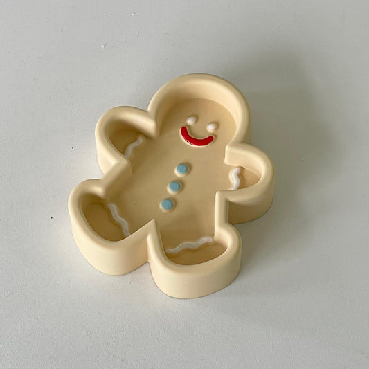 Handmade Christmas Gingerbread man Jesmonite Tray