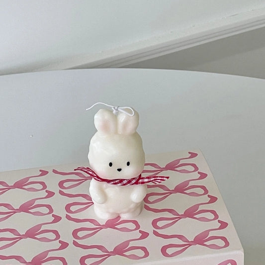 Handmade Scented Candle Heart Bunny Pillar Candle