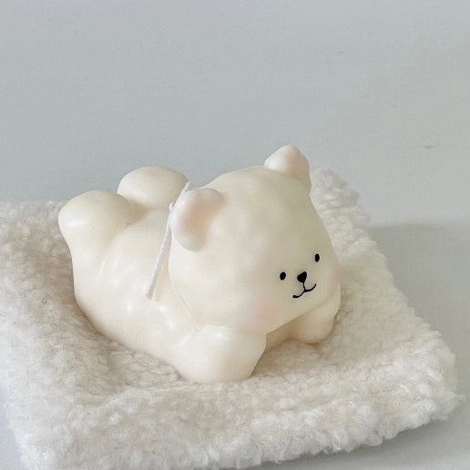 Handmade Scented Lying Bear Pillar Candle