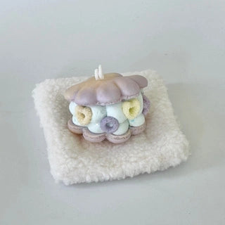 Handmade Scented Seashell Macaron Pillar Candle