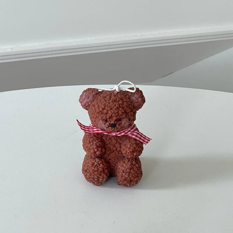 Handmade Scented Teddy Bear Pillar Candle
