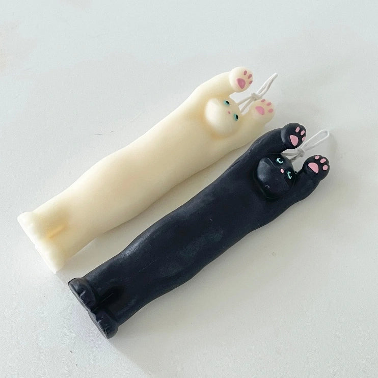 Handmade Scented Hands Up Cat Pillar Candle