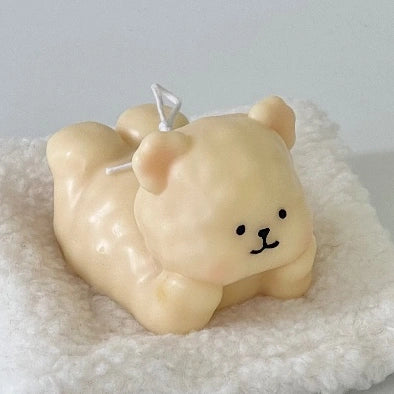 Handmade Scented Lying Bear Pillar Candle