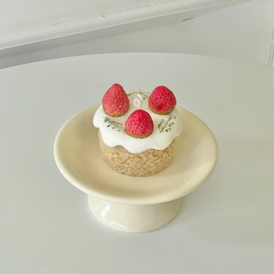 Handmade Scented Strawberry Chiffon Cake Pillar Candle
