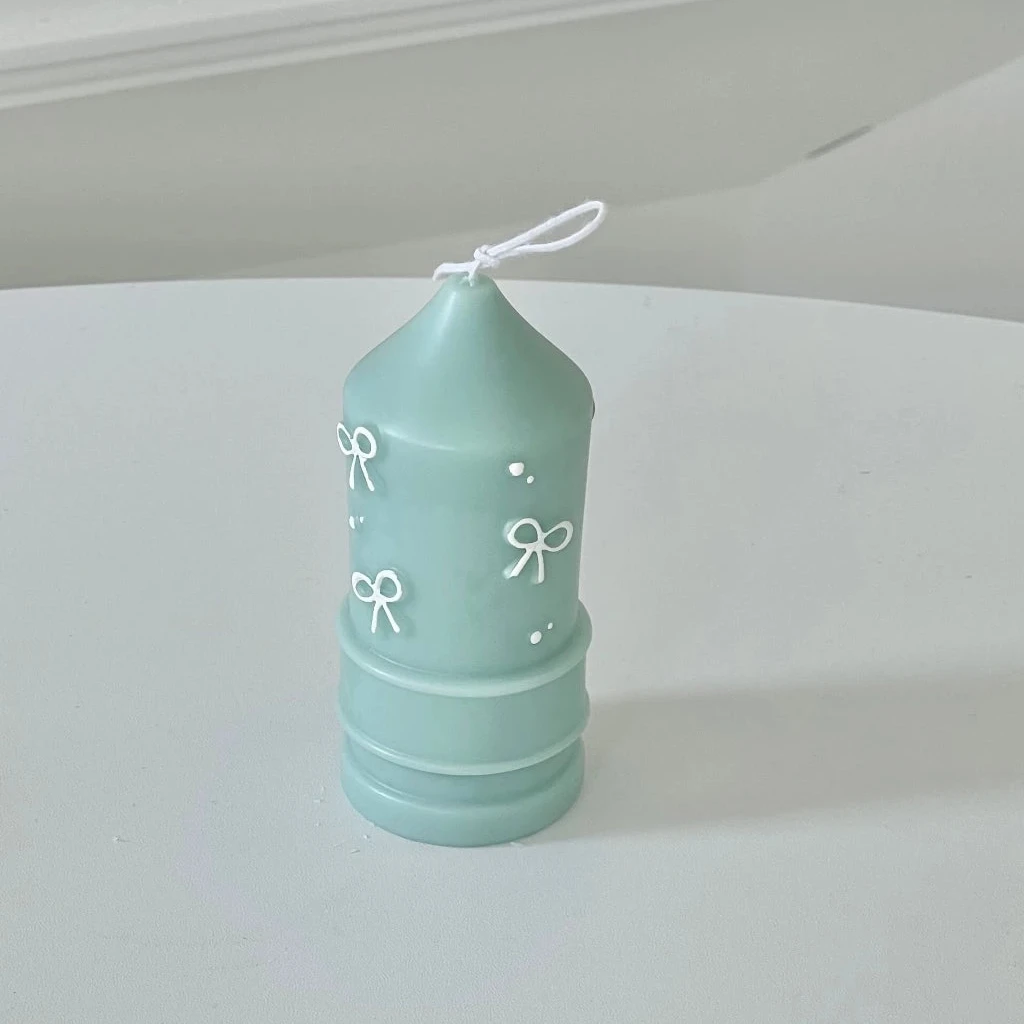 Handmade Scented Ribbon Pillar Candle