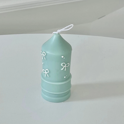 Handmade Scented Ribbon Pillar Candle