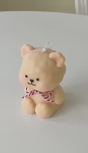 Handmade Scented Sitting Bbogom Bear Pillar Candle